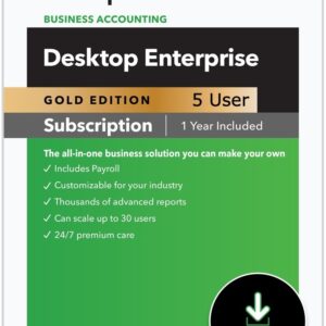 5 User QuickBooks Enterprise Gold 2024 – Support – Enhanced Payroll – 1 Year