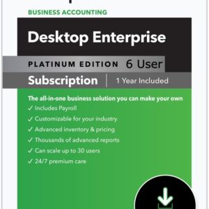 6 User QuickBooks Enterprise Platinum 2024 – Payroll – Advanced Inventory – 1 Year