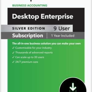 9 User QuickBooks Enterprise Silver 2024 – Support – Advanced Reporting – 1 Year