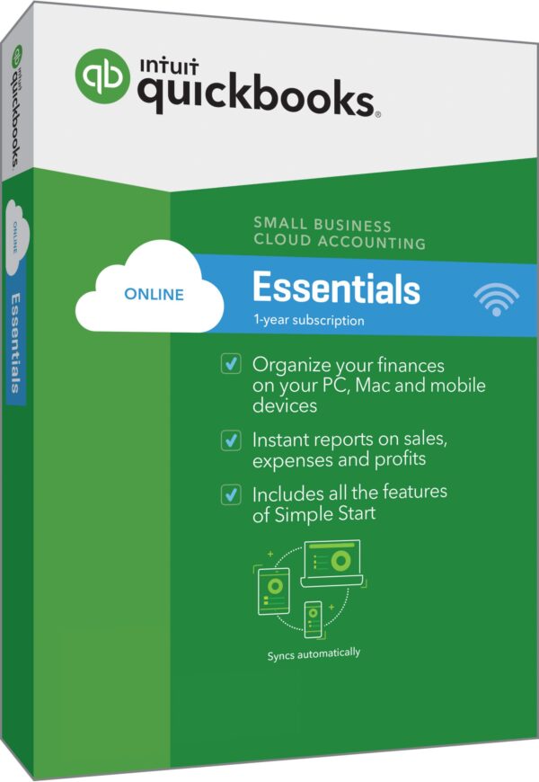 3 user – QuickBooks Online – Essentials Edition – Business Accounting Software (PC/Mac) – 1 Year with Unlimited Support
